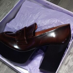 Shiny, Gorgeous, Fabulous Dark Brown Platform Loafers Madden Girl